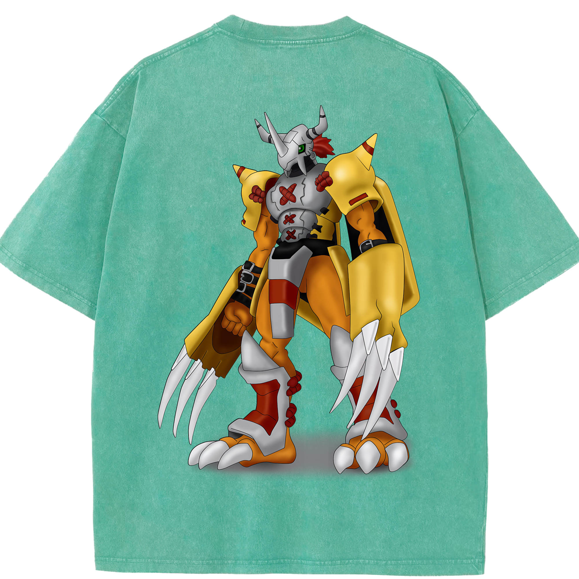 （画像用） Digimon デジタルモンスター/デジモン 綿100% ヴィンテージ風 半袖Tシャツ（背面プリント）